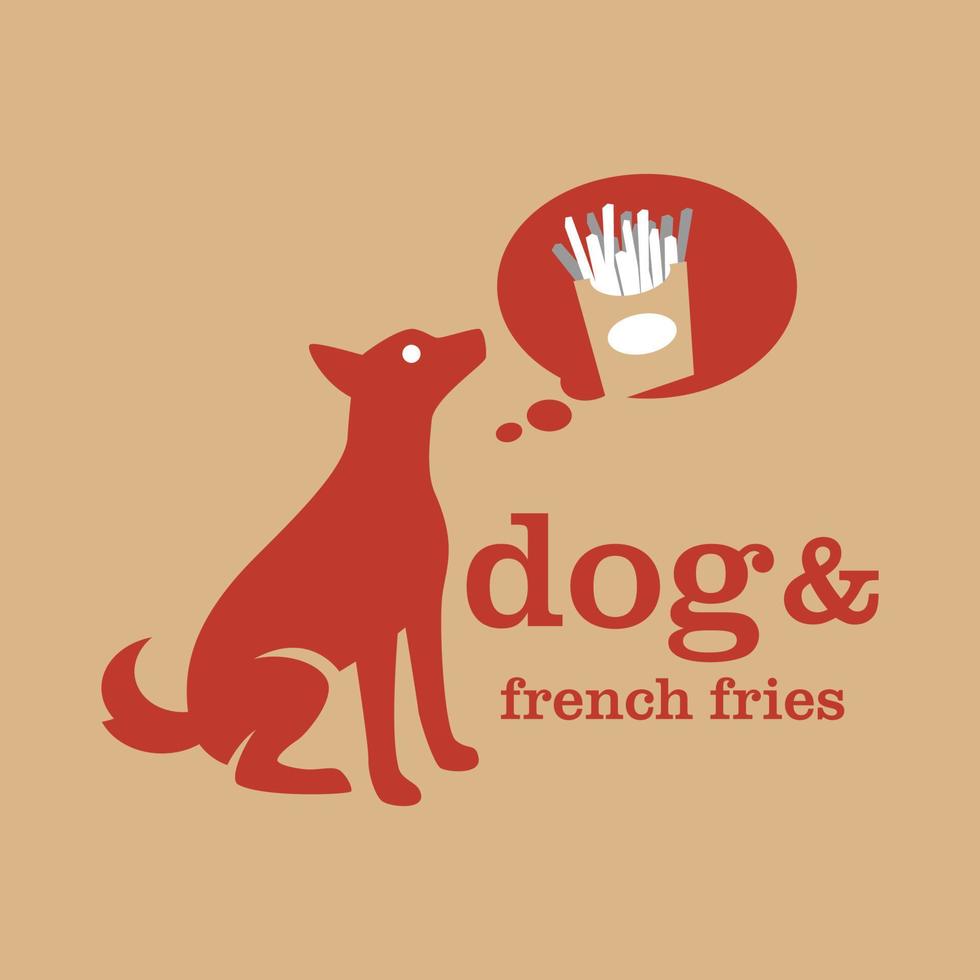 dog fries logotyp vektor