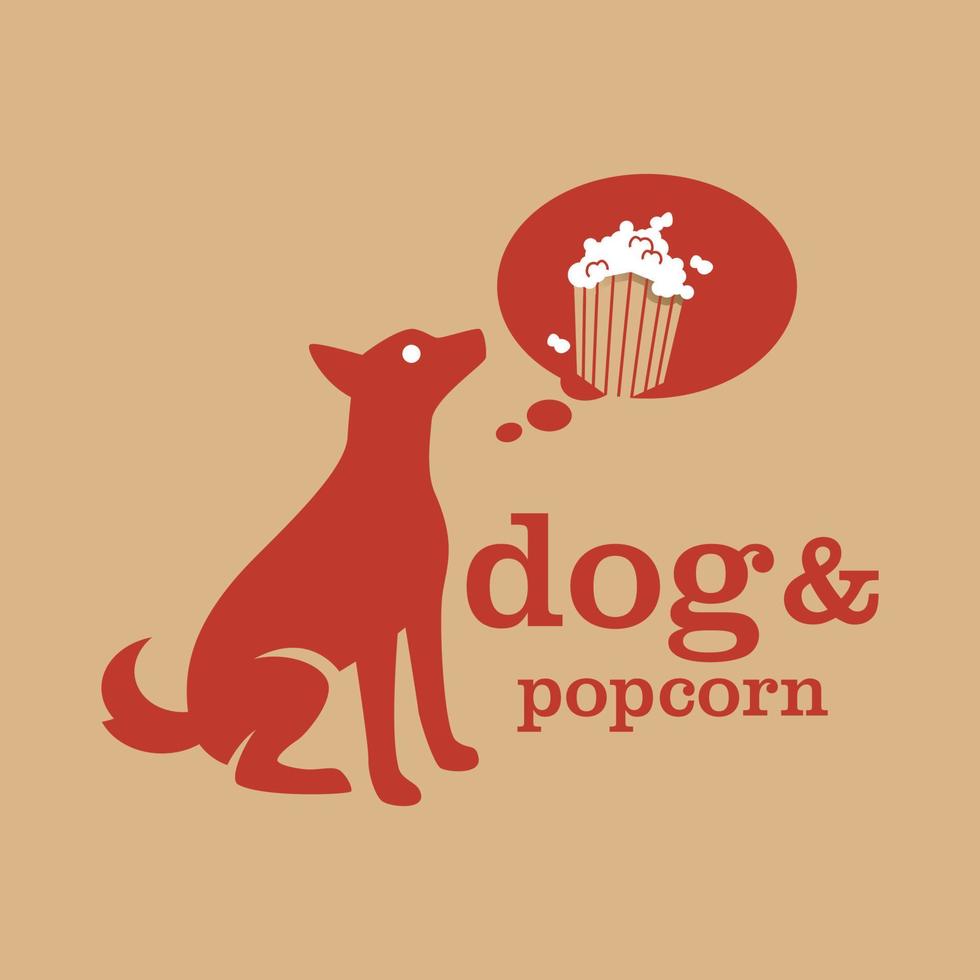 Hunde-Popcorn-Logo vektor