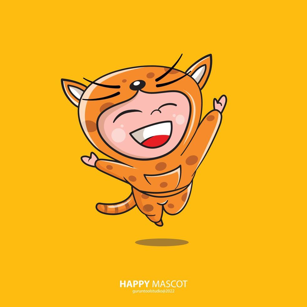 illustration logotyp maskot design glada barn symbol vektor