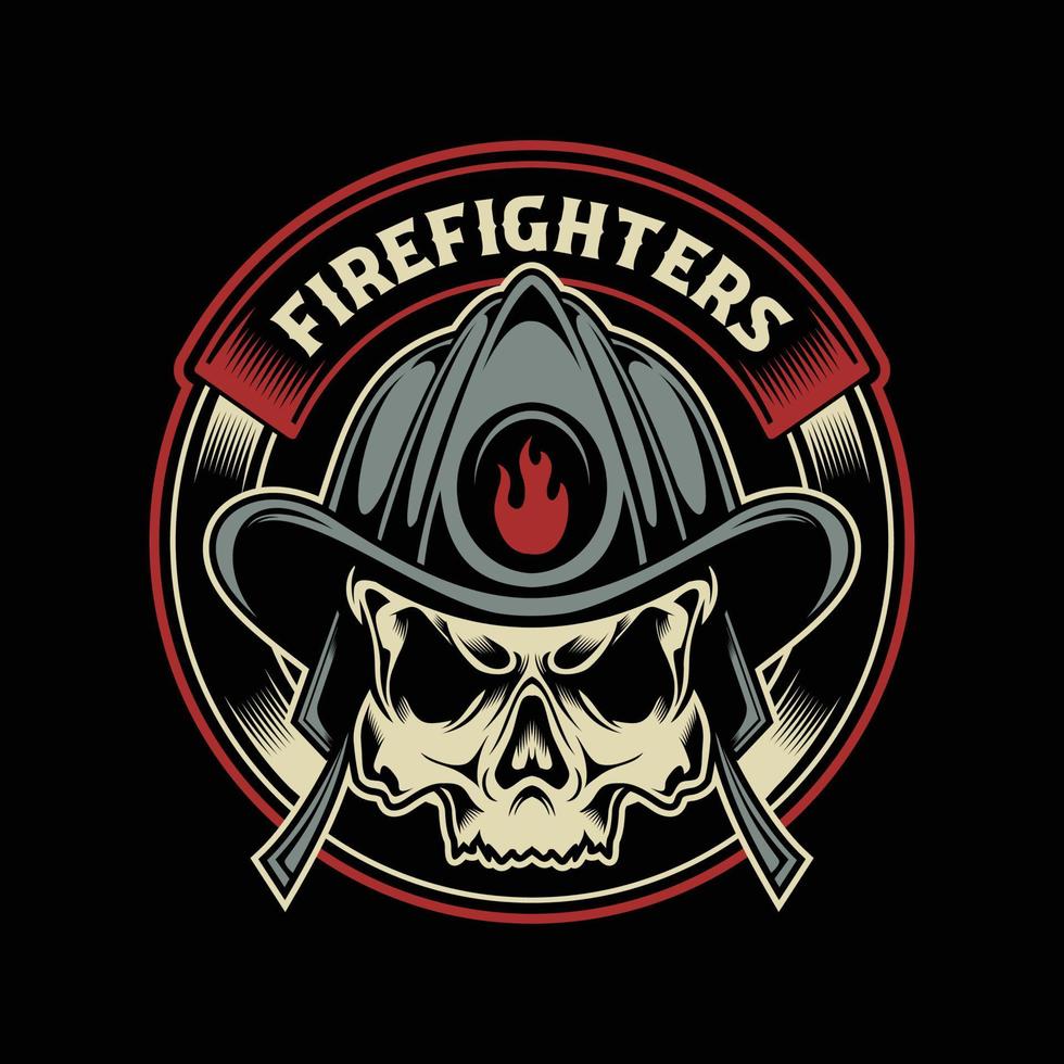 Schädel-Feuerwehrmann-Illustration Vektor-Helm-Illustration vektor