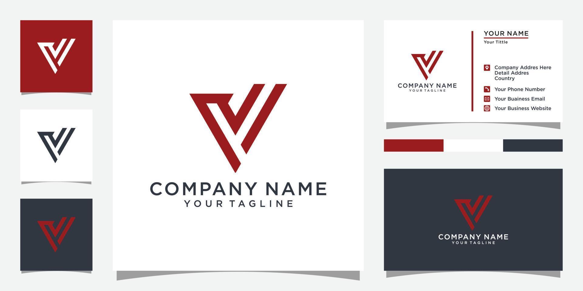 bokstaven v eller vv logotyp designmall vektor. vektor