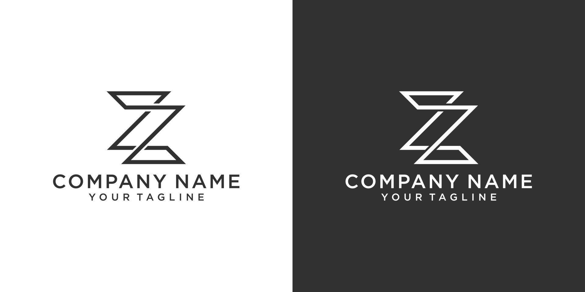 bokstaven z eller zz monogram logotyp design vektor. vektor