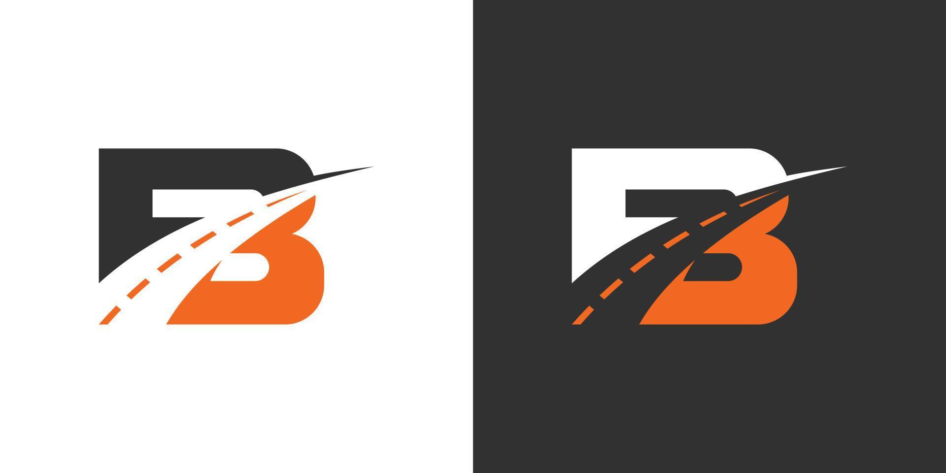 Anfangsbuchstabe b mit Straßenvektor-Logo-Design. vektor