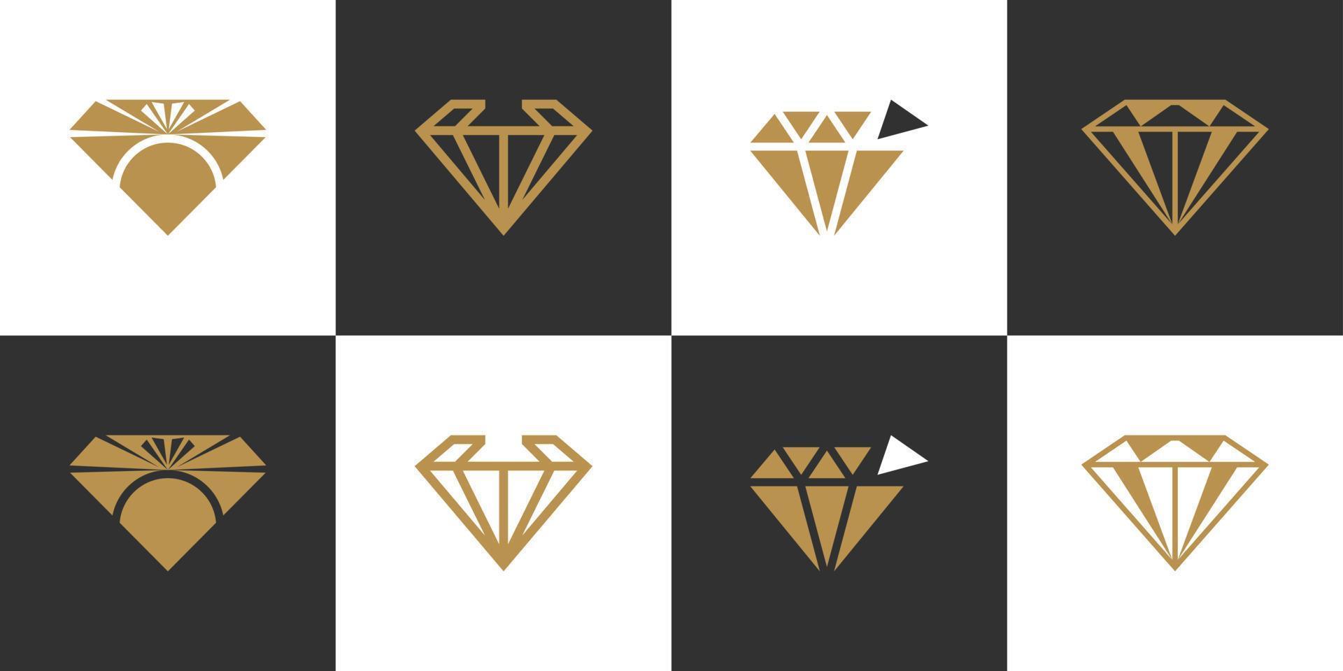 uppsättning kreativa diamant koncept logotyp vektor design