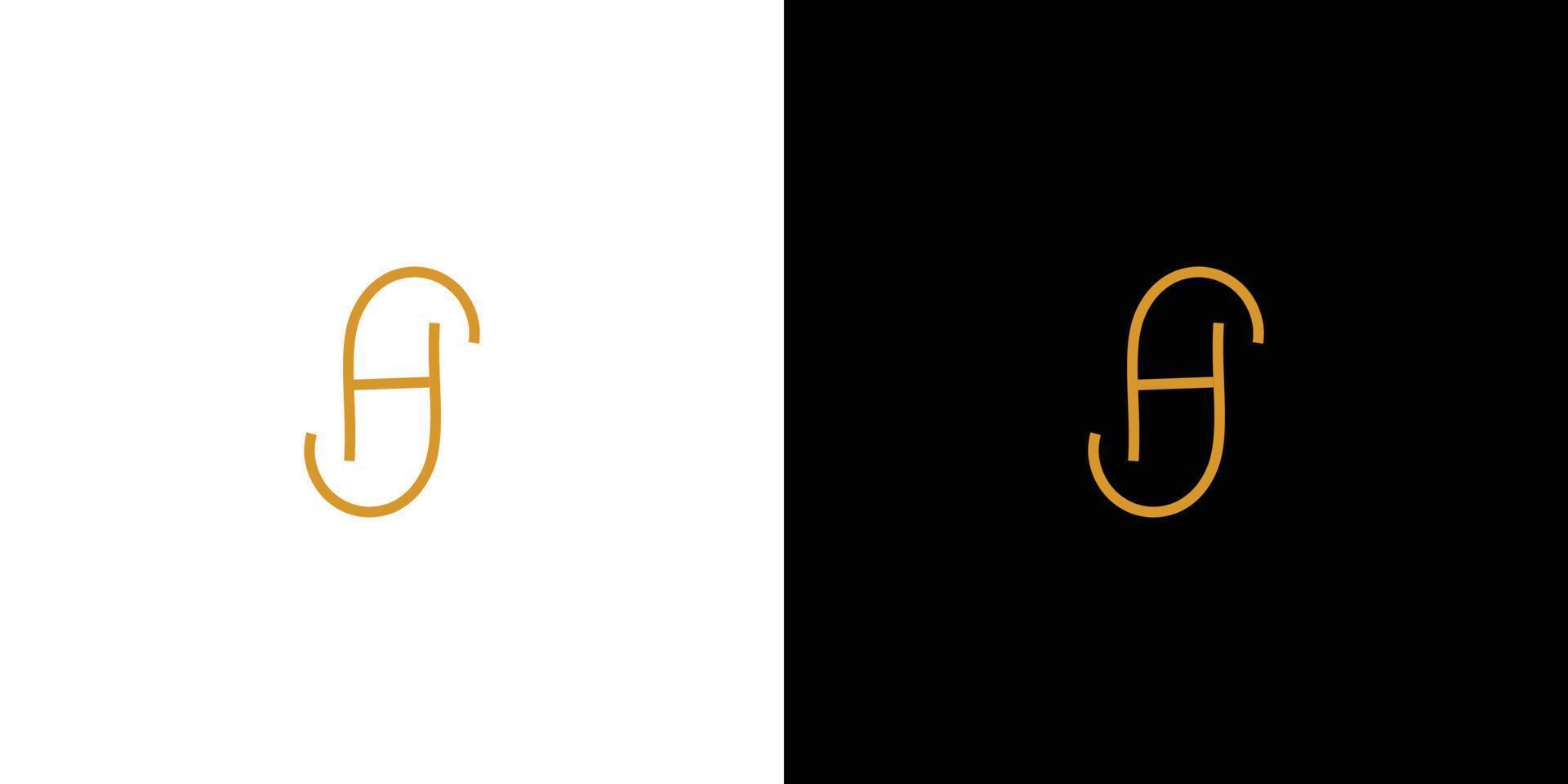 modern och elegant sh initialer logotypdesign 2 vektor