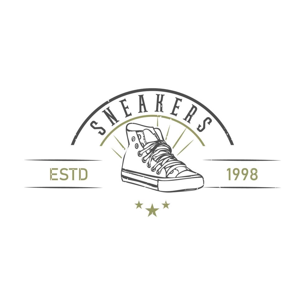 Turnschuh-Shop-Logo-Design. Schuhladen. Sneaker-Vektor-Illustration vektor