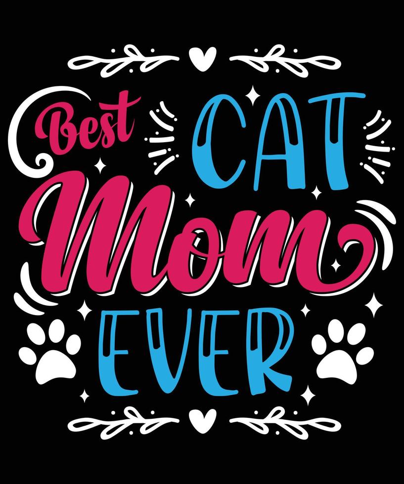bästa kattmamma någonsin t-shirtdesign för mamma vektor