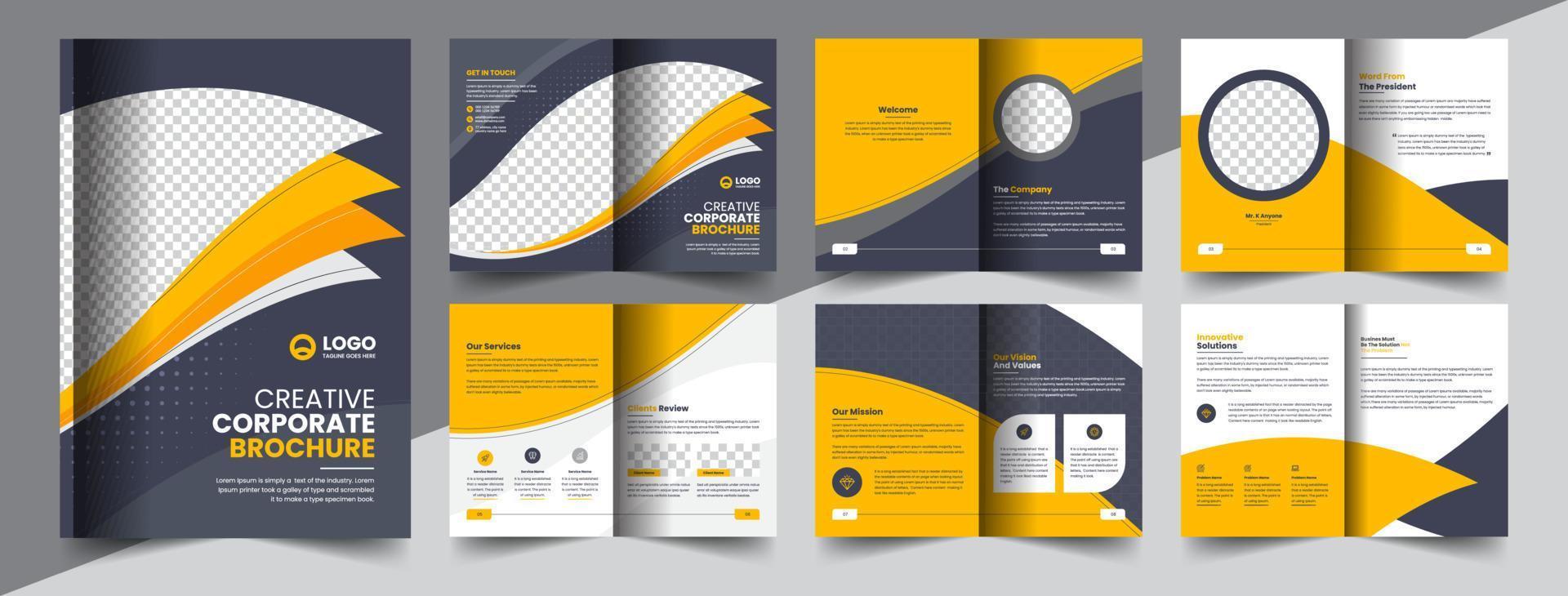 Unternehmensprofil Broschüre Jahresbericht Broschüre Geschäftsvorschlag Layout Konzeptdesign vektor