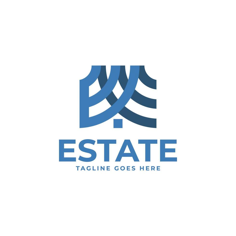 buchstabe e realty logo vektor