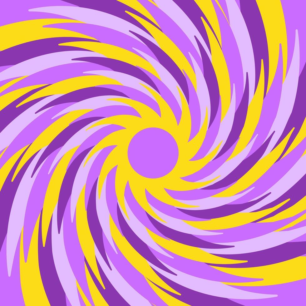 abstrakter quadratischer psychedelischer Hintergrund mit hellem Whirlpool. trendige geometrische Vektorgrafik im Hippie-Stil der 60er, 70er Jahre. vektor