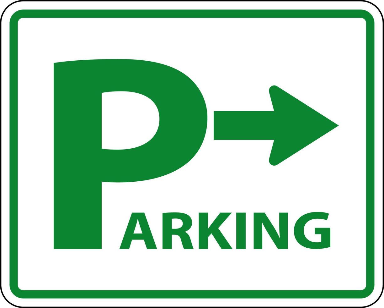 parkeringsplats vänster pil tecken på vit bakgrund vektor