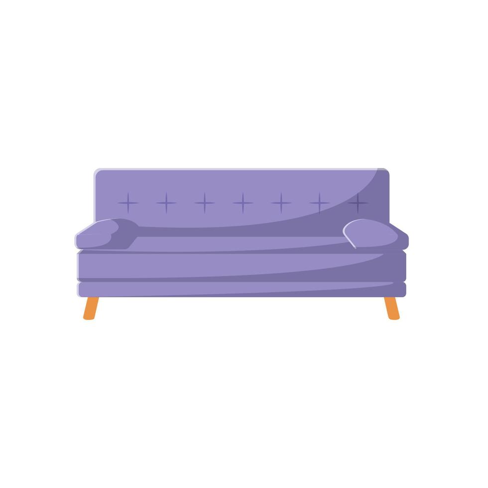 flache illustration des sofas. sauberes Icon-Design-Element auf isoliertem weißem Hintergrund vektor