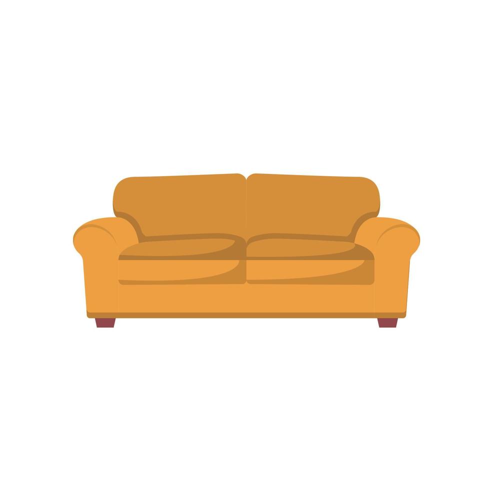 flache illustration des sofas. sauberes Icon-Design-Element auf isoliertem weißem Hintergrund vektor