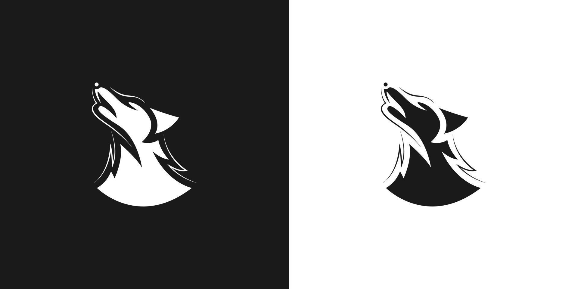 Silhouette Illustration des heulenden Wolf-Logo-Designs vektor