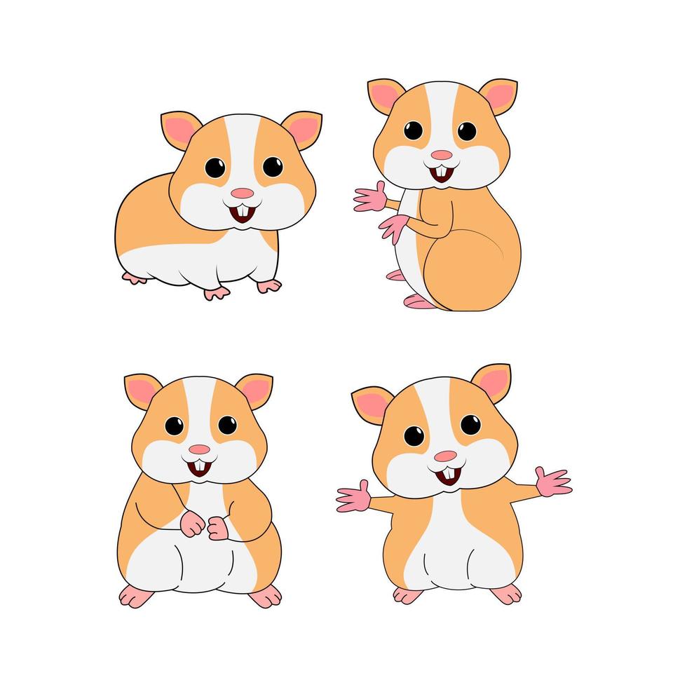 niedlicher Hamster-Tier-Cartoon vektor