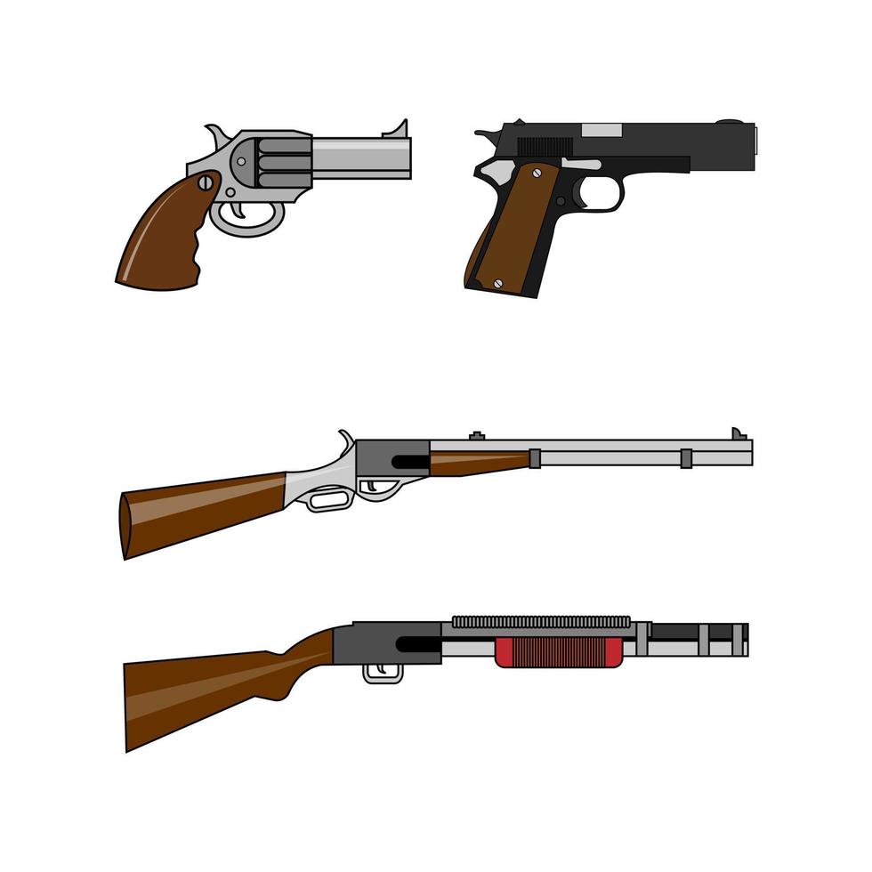 niedliches gewehrfeuer-illustrationsdesign vektor