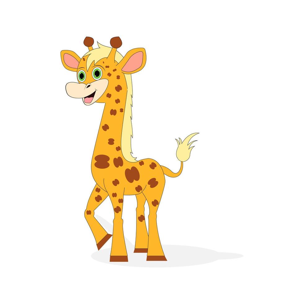 söt giraff djur tecknad vektor