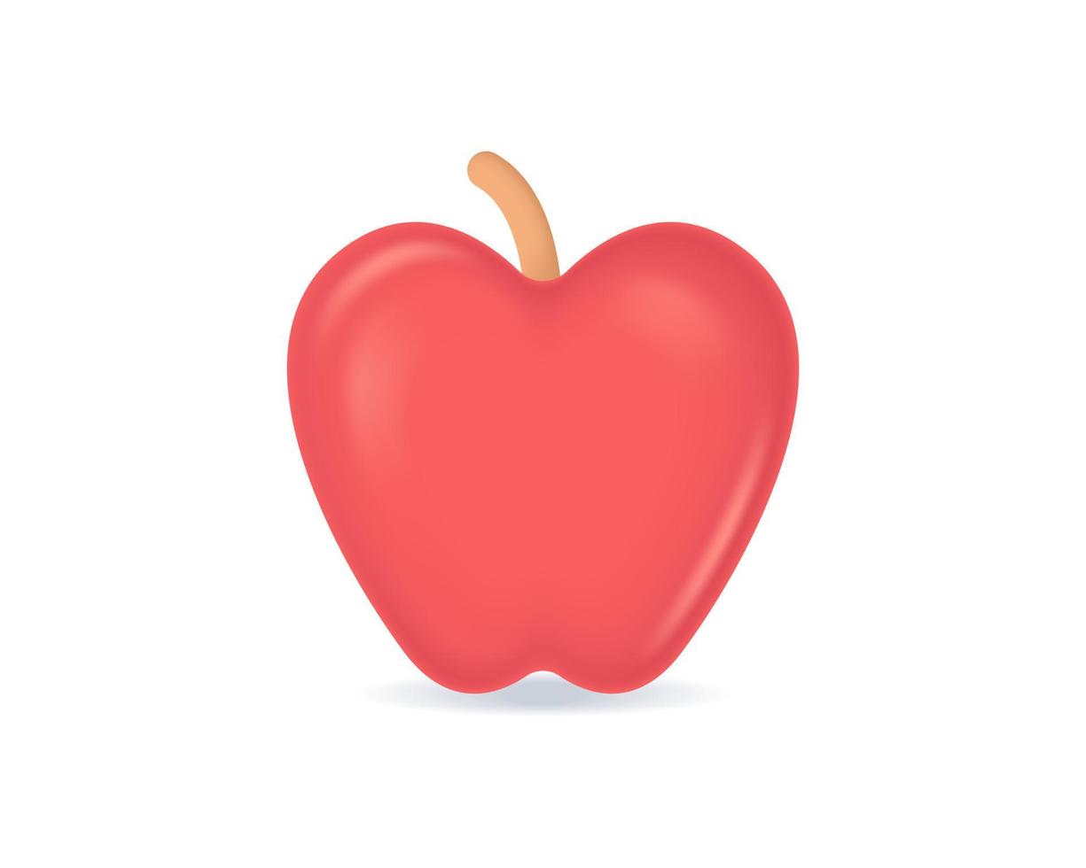realistiska äpple frukt 3d ikon design illustrationer vektor