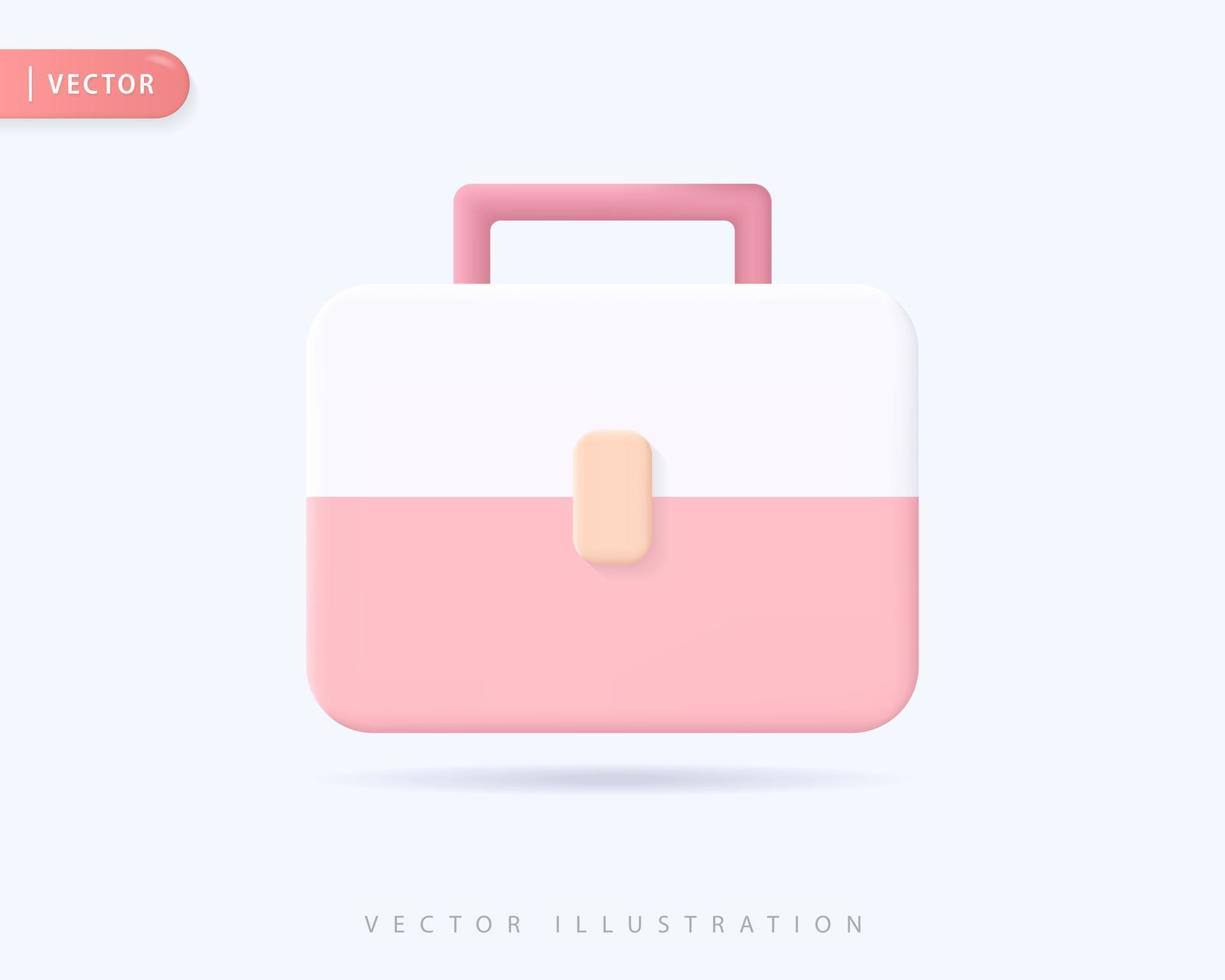 realistisk portfölj 3d ikon design illustrationer vektor