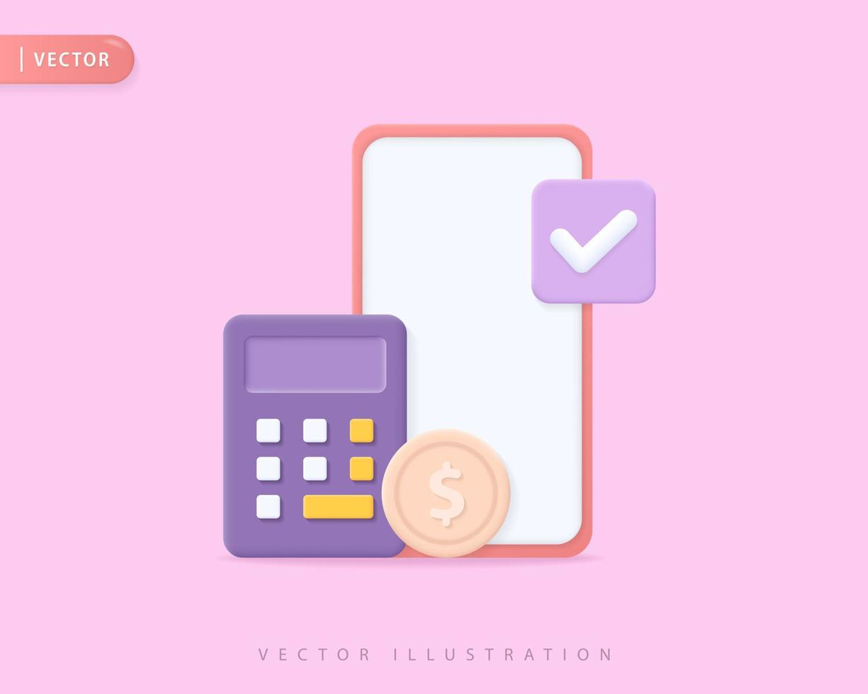 realistisk redovisning 3d ikon design illustrationer vektor