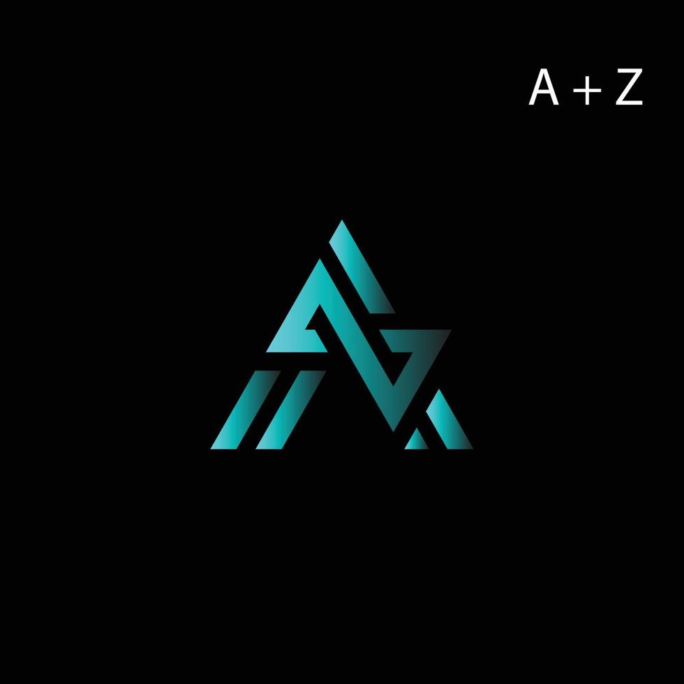 illustration av bokstaven a och z-logotyper som är lämpliga för varumärkeslogotyper och andra logotyper vektor
