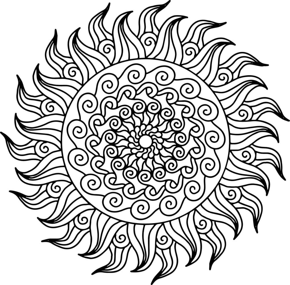 Vektor-Sonnenstrahlen-Mandala-Design vektor