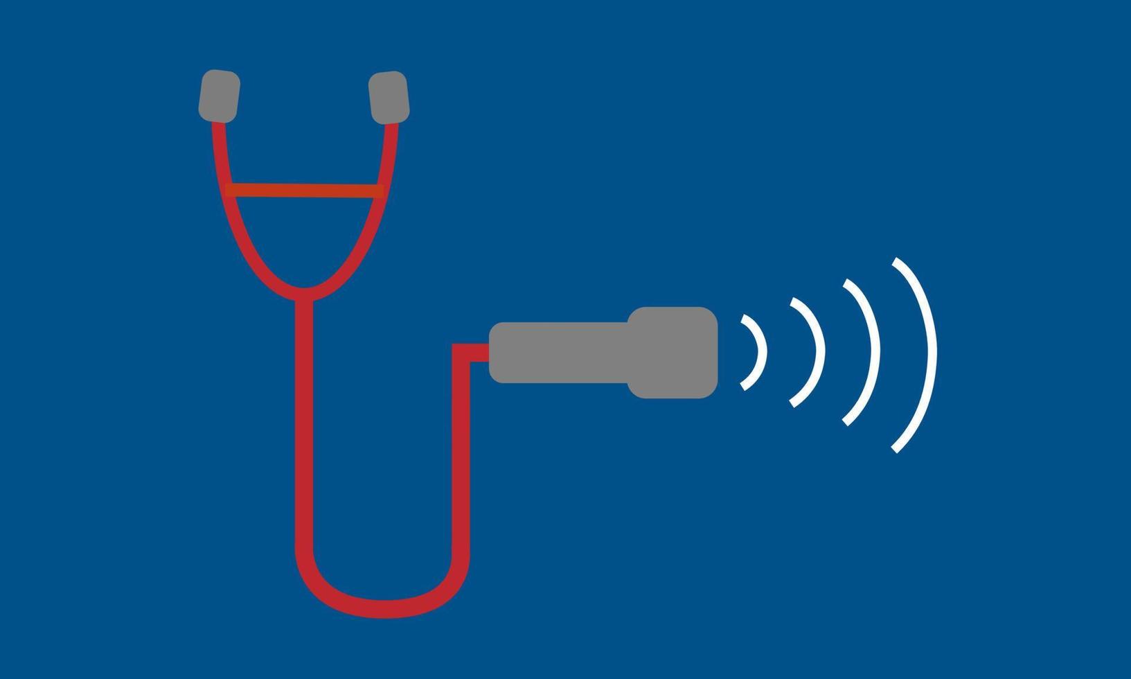 Ultraschallsonde mit Stethoskop zur Verwendung als Point-of-Care vektor