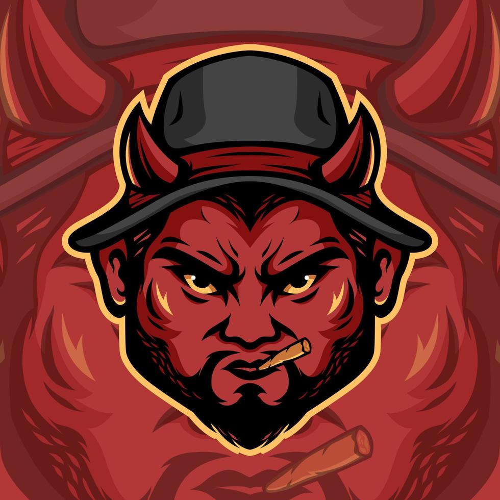 Teufelsmafia-Maskottchen-Logo vektor