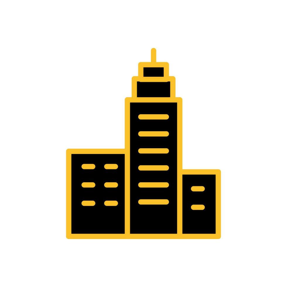 Stadt-Symbol. Stadtgebäude-Logo. Vektor-Illustration. isoliert auf weißem Hintergrund. editierbarer Strich vektor