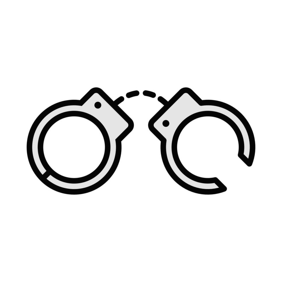 Handschellen-Symbol. Handschellen-Logo. Vektor-Illustration. isoliert auf weißem Hintergrund. editierbarer Strich vektor