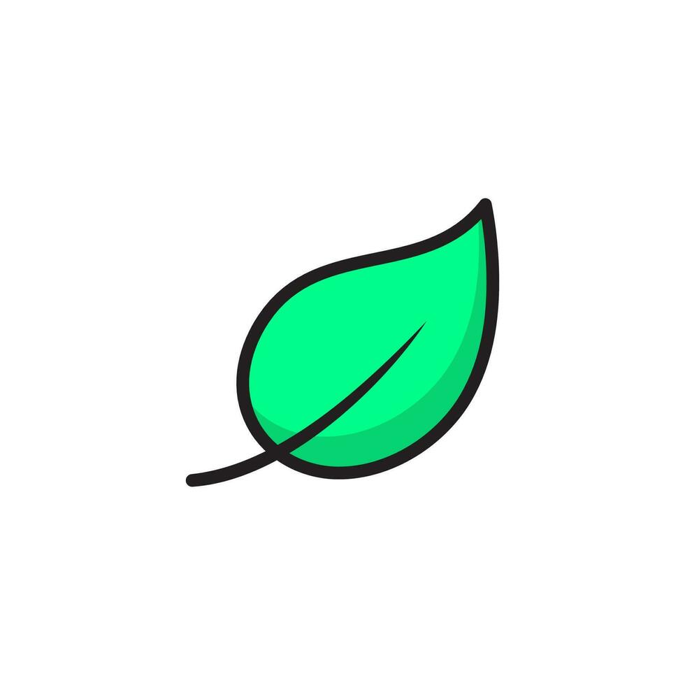 grünes Blatt-Symbol. grünes Blatt-Logo. Vektor-Illustration. isoliert auf weißem Hintergrund. editierbarer Strich vektor