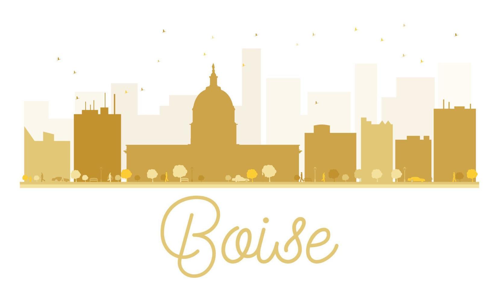 Boise City Skyline goldene Silhouette. vektor