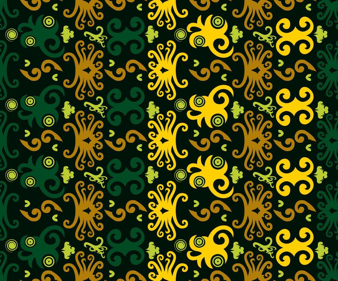 seamless mönster av dayak etniskt mönster. traditionellt indonesiskt tyg motiv. borneo mönster. vektor design inspiration. kreativ textil för mode eller tyg