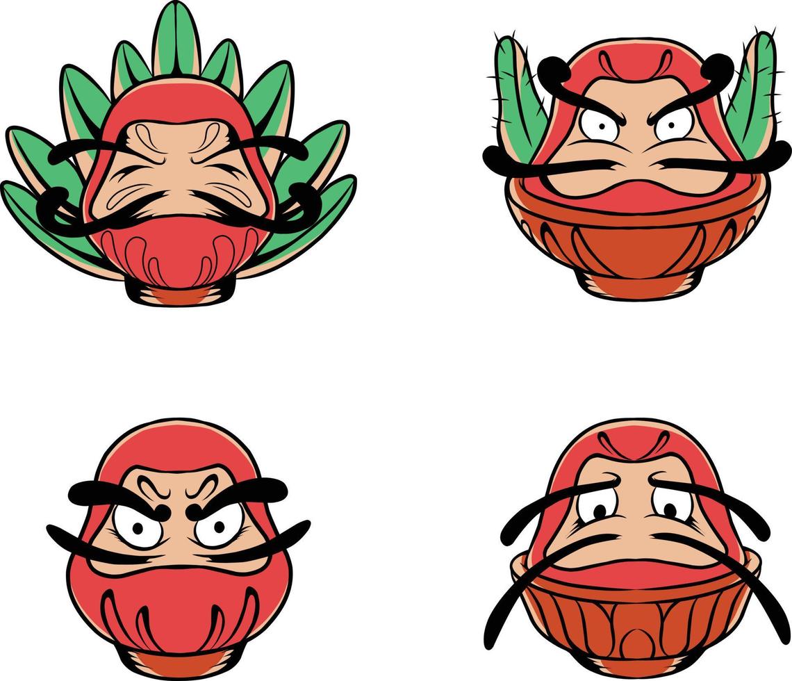 Daruma-Illustration, die sich sehr gut für die Herstellung von Aufklebern, Branding, Kleidung und anderen eignet vektor