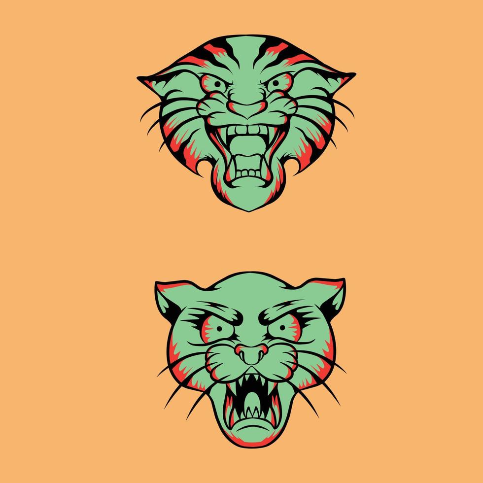 Tiger, der zum Verpacken von Aufklebern und für andere Zwecke geeignet ist vektor