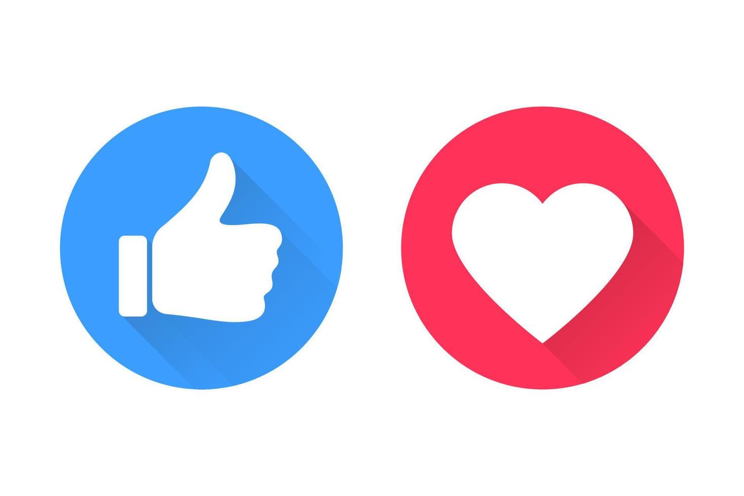 Daumen und Herzsymbol. Vektor Liebe und Liebessymbol. Like- und Like-Buttons bereit für Websites und mobile Apps. Vektor-Illustration.