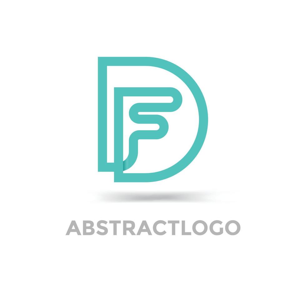 eleganter bunter df-anfangsbuchstabe logo template text vector