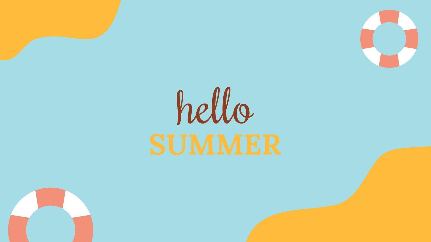 hallo sommervektorillustration für social media-designschablonenhintergrund mit kopienraum für text. Sommerlandschaften Hintergrund für Banner, Grußkarten, Poster und Werbung. vektor