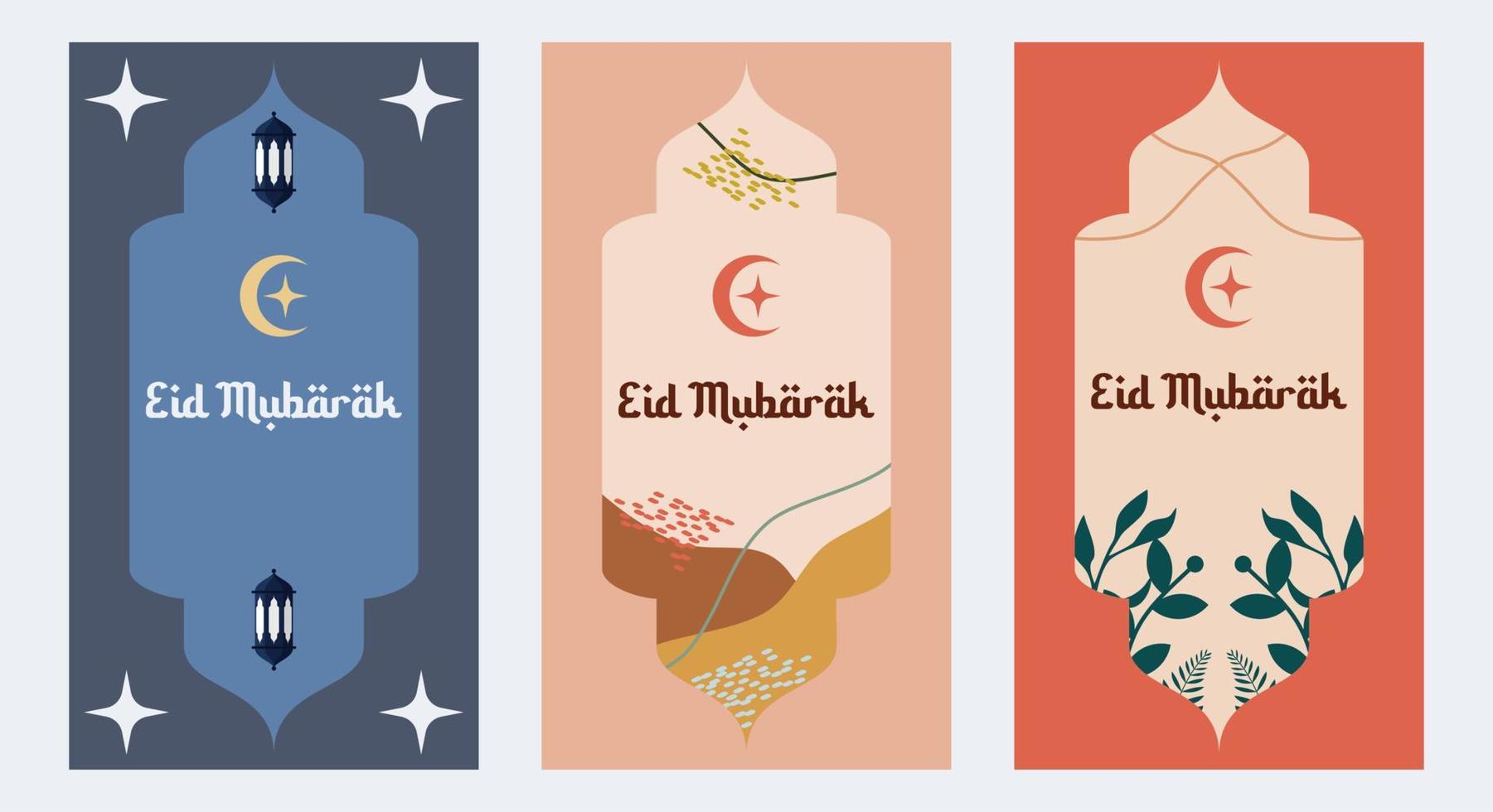 moderne eid mubarak islamische grußkartenvorlage ramadan und kann für tapetendesign, poster, medienbanner, hintergrund und druck verwendet werden. eid mubarak-vektorillustration vektor