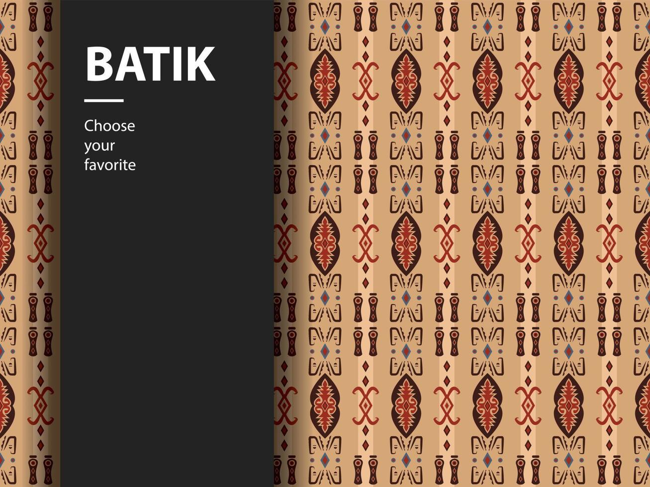 ethnische batik vektor indonesisch muster mode nahtlos vintage textil abstrakt flach kultur kunst