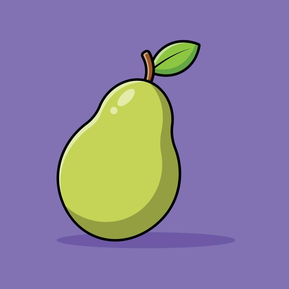 päron frukt tecknad vektor ikon illustration. mat ikon koncept isolerade premium vektor.