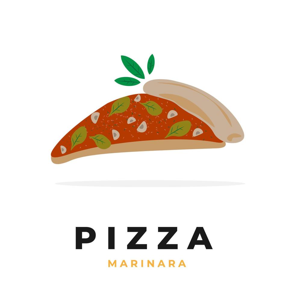 köstliche einscheibenpizza marinara logo illustrationsvektor vektor