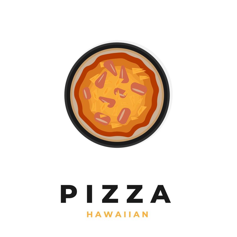 hawaiisk pizza logotyp illustration vektor