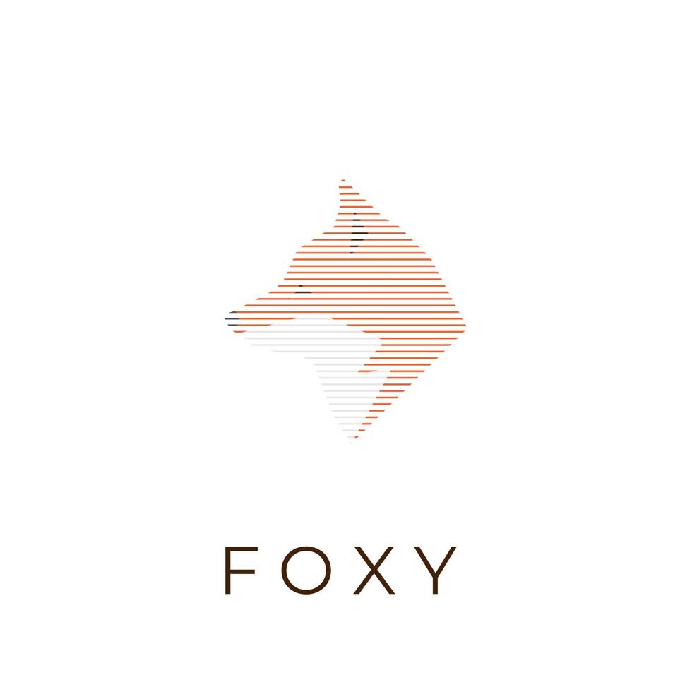 logotyp illustration av linjer som bildar foxy huvud vektor