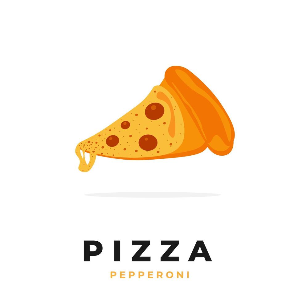en skiva pepperoni pizza logotyp illustration vektor