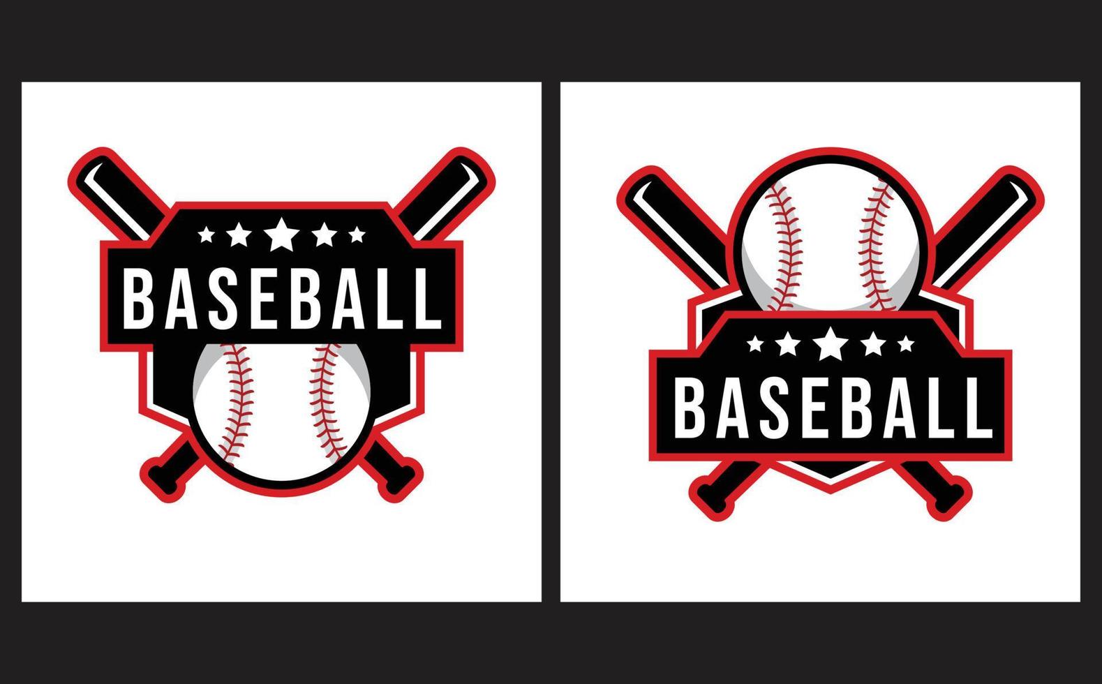 Baseball-Logo-Vorlage mit Emblem-Stil. geeignet für Sportvereinsembleme, Wettkämpfe, Meisterschaften, Turniere, T-Shirt-Designs etc vektor