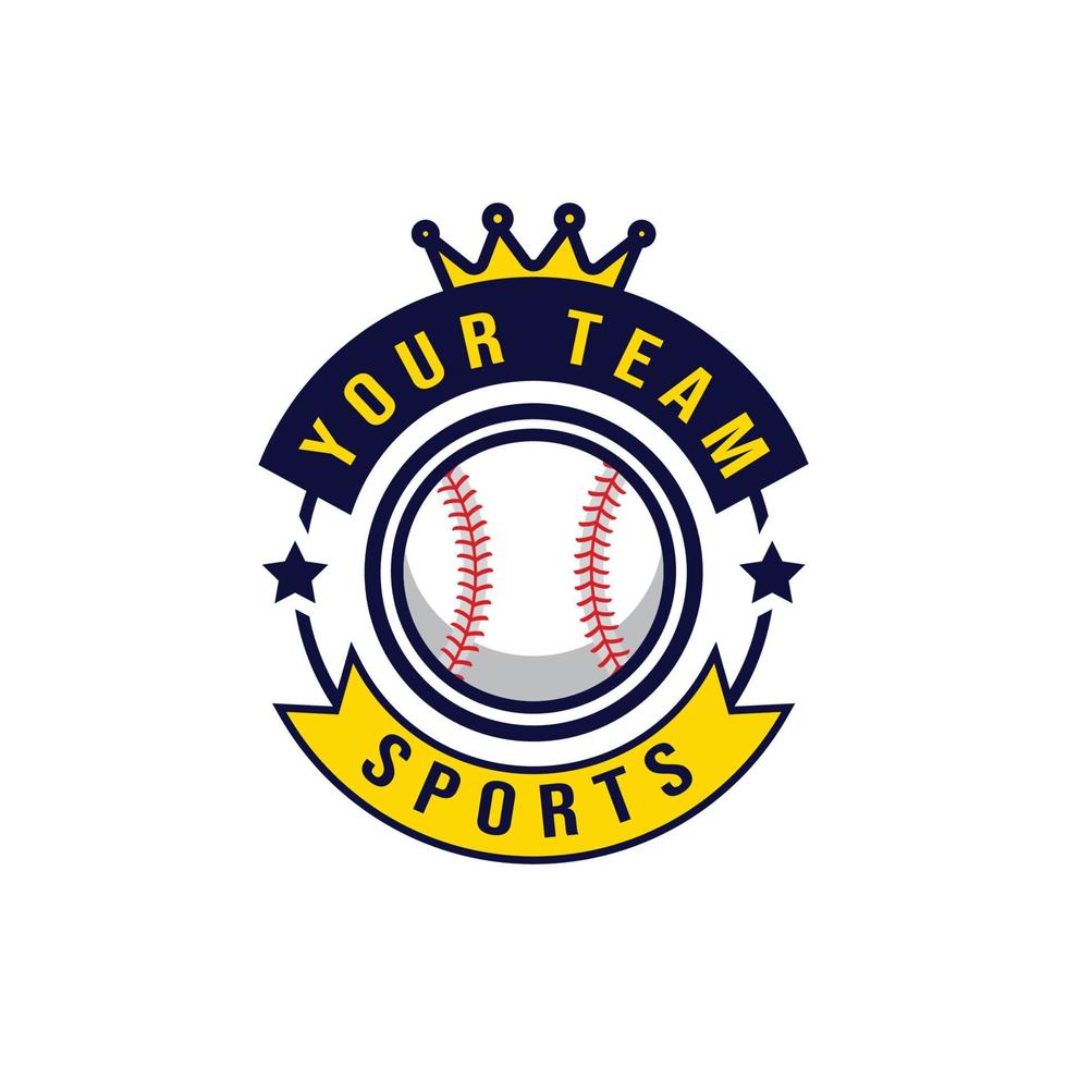 Baseball-Logo-Vorlage mit Emblem-Stil. geeignet für Sportvereinsembleme, Wettkämpfe, Meisterschaften, Turniere, T-Shirt-Designs etc. vektor