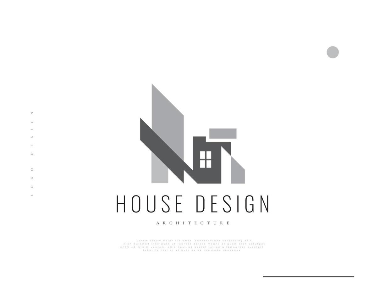 Modernes und minimalistisches Hauslogodesign für die Immobilienlogoindustrie. elegantes hauslogo für die markenidentität von architektur- oder bauunternehmen vektor