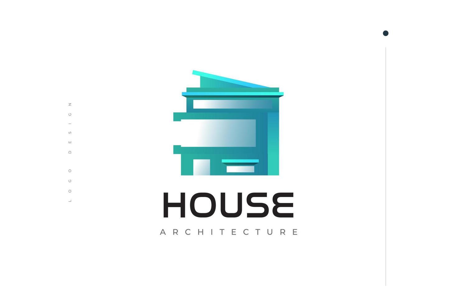 modernes und futuristisches hauslogodesign. blaues abstraktes hauslogo für immobilien- oder gebäudearchitekturmarkenidentität vektor