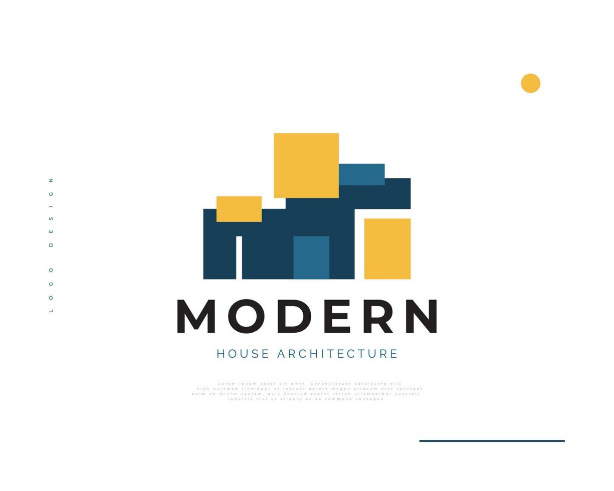 Modernes und minimalistisches Hauslogodesign für die Immobilienlogoindustrie. elegantes hauslogo für die markenidentität von architektur- oder bauunternehmen vektor